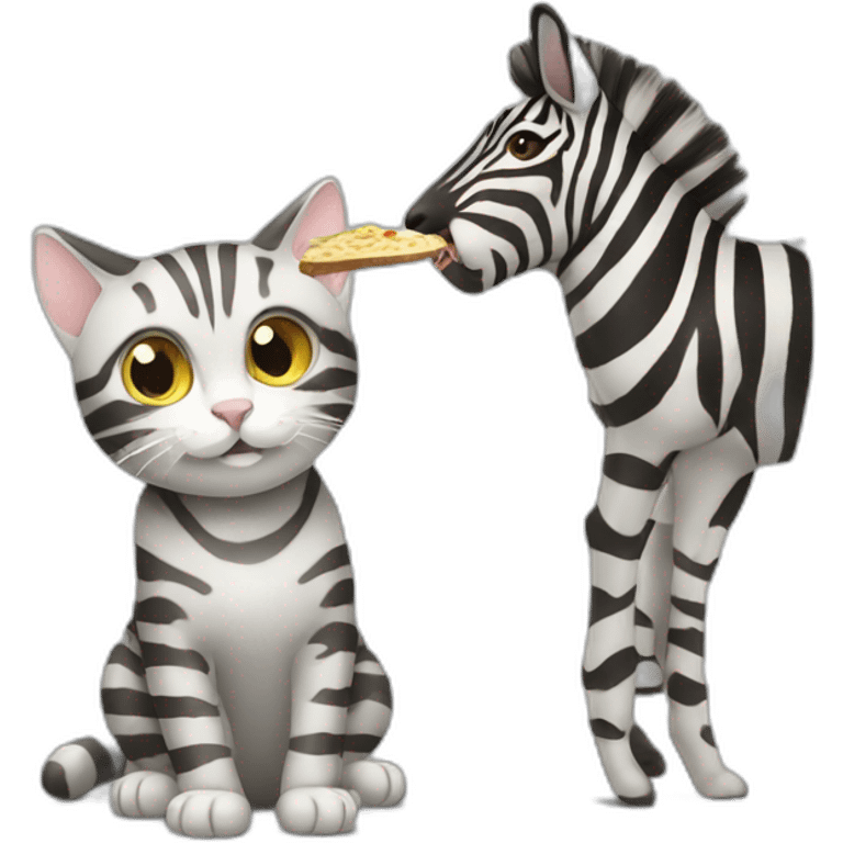 cat eating a zebra emoji