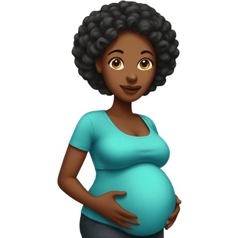 a black mom pregnant  emoji