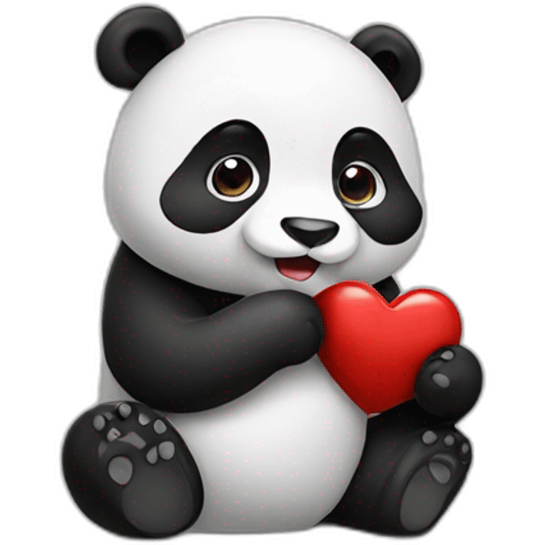 panda chewing on a heart emoji  emoji