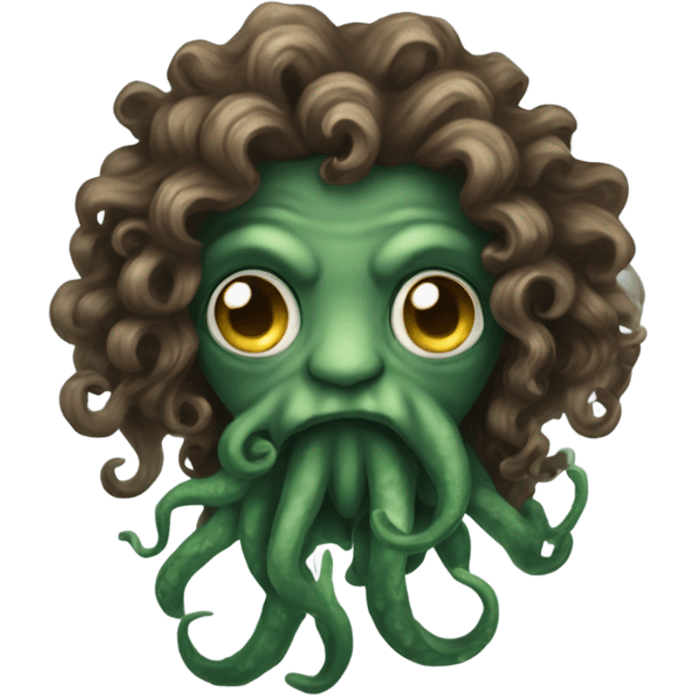 Cthulhu long hair affro emoji