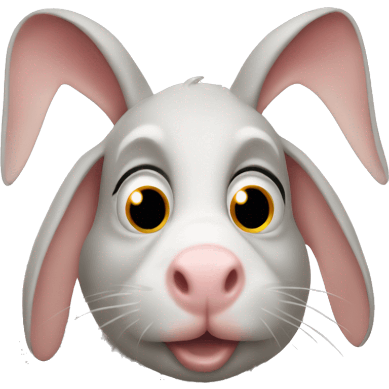 a rabbit with a pig nose emoji