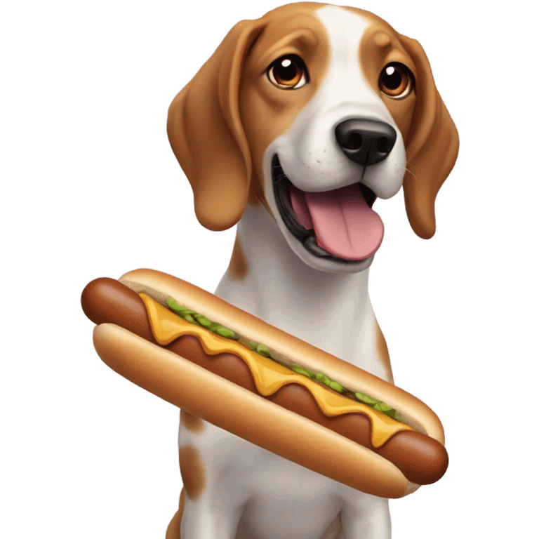 Dog with Hot Dog  emoji