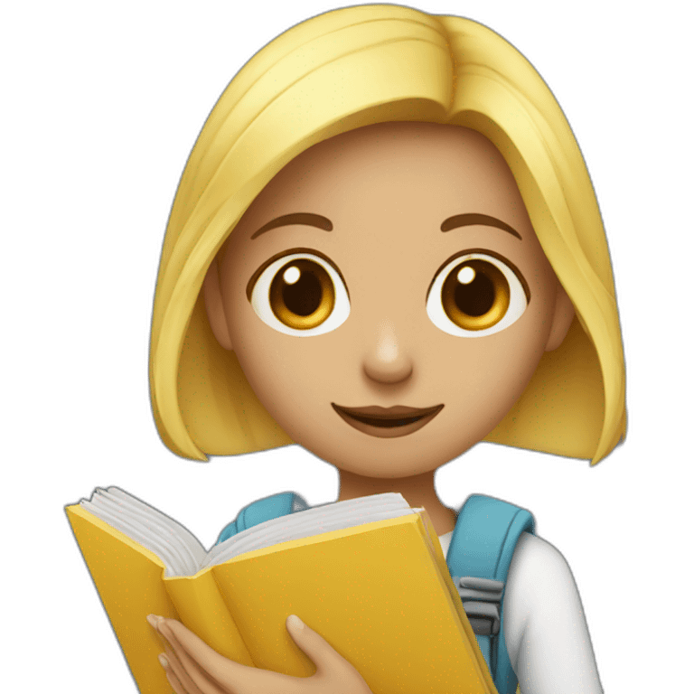 girl with book emoji