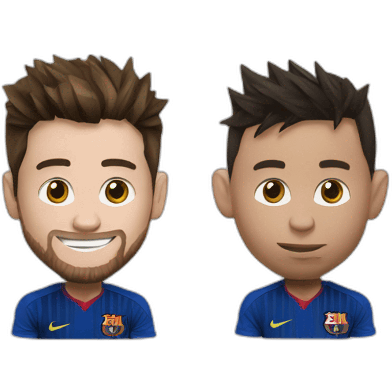 Messi avec Ronaldo qui mange papier emoji