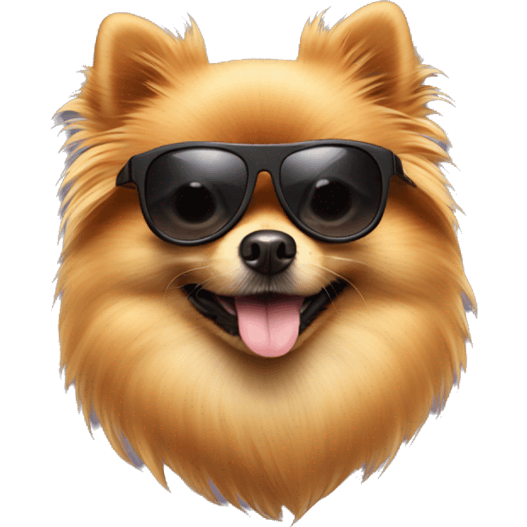 pomeranian with cool sunglasses emoji