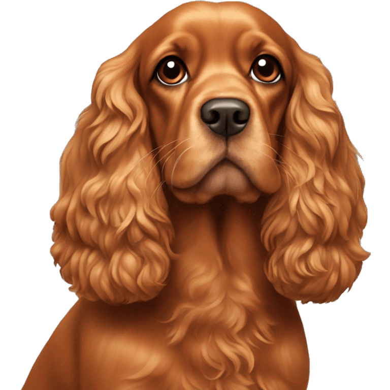 Realistic orange cocker spaniel with brown eyes  emoji