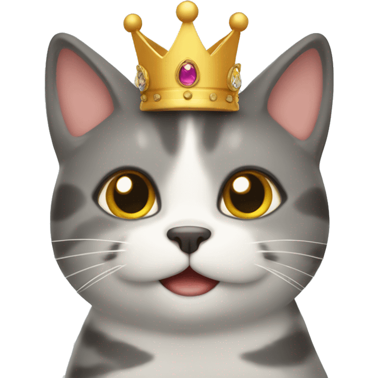 happy cat with crown emoji