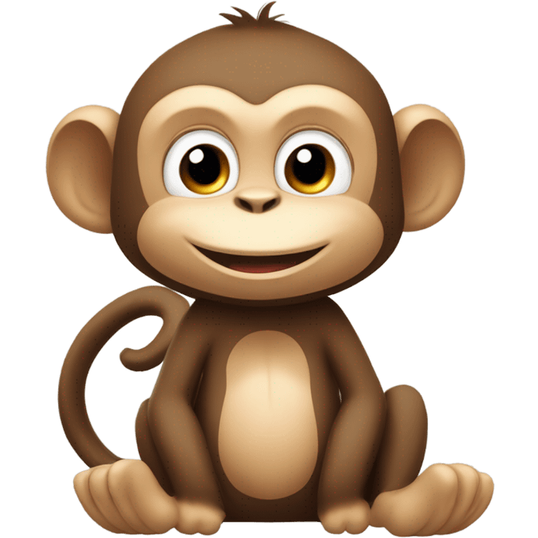 Happy cute monkey emoji