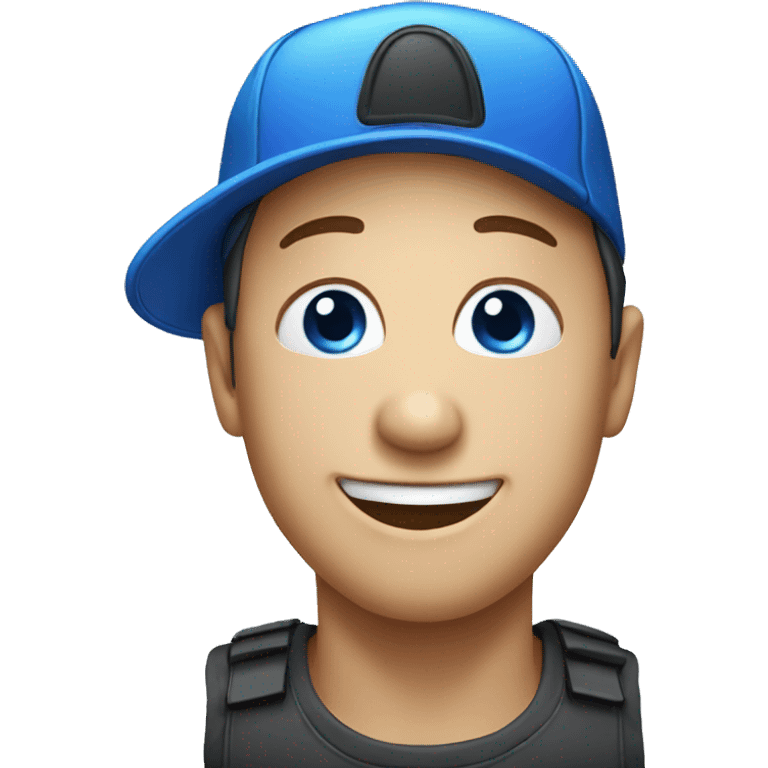 iphone happy face with a blue cap emoji