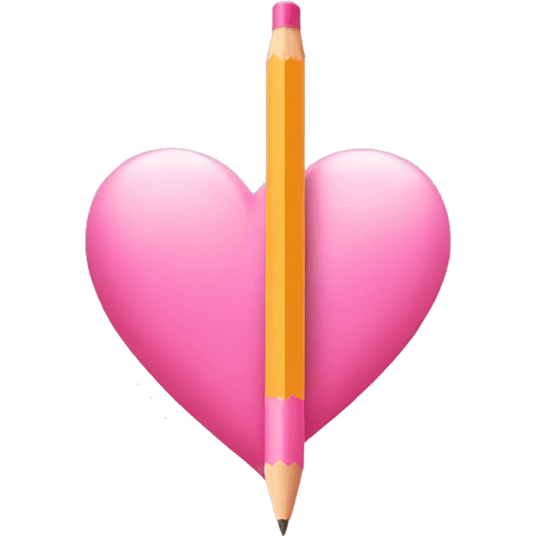 Pink heart pencil emoji