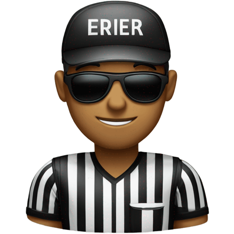 referee with blind stick and black sunglasses emoji