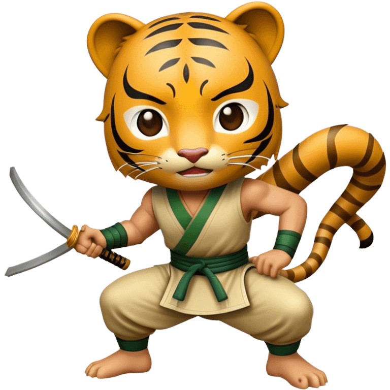 Cinematic Realistic Crouching Tiger, Hidden Dragon Pop Culture Emoji, showcasing a mystical portrayal of ancient martial arts rendered with dynamic textures and epic lighting. emoji