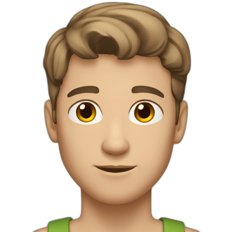 young caucasian man, brown hair, shaved emoji