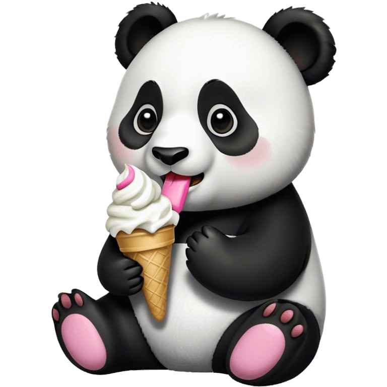 Panda eating ice cream emoji