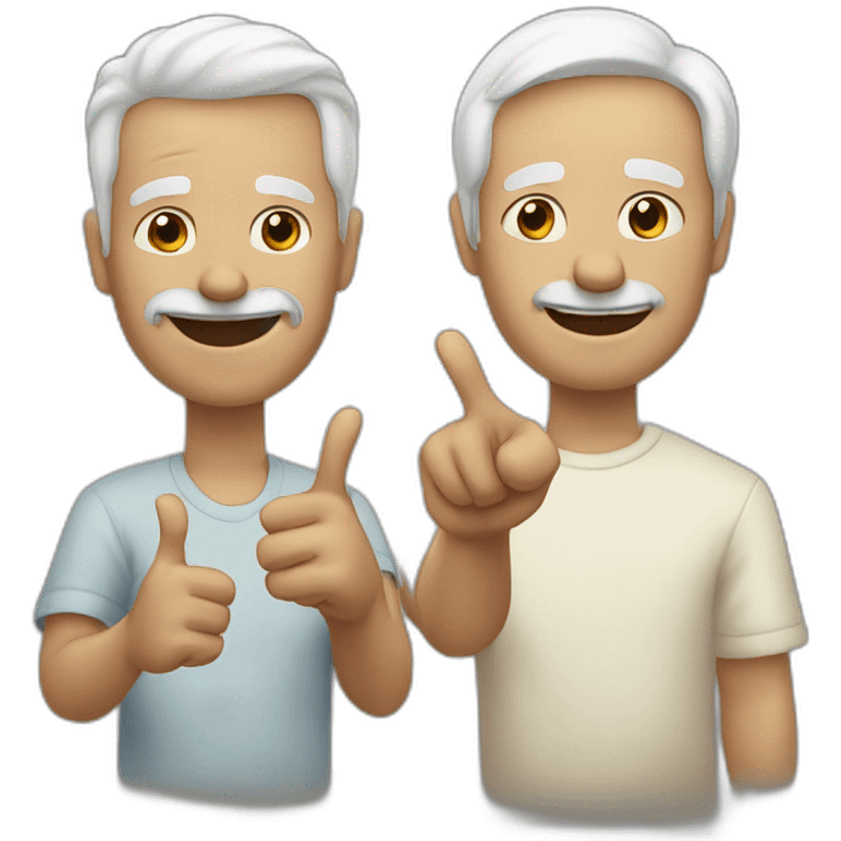 two old white best friends one hand up emoji