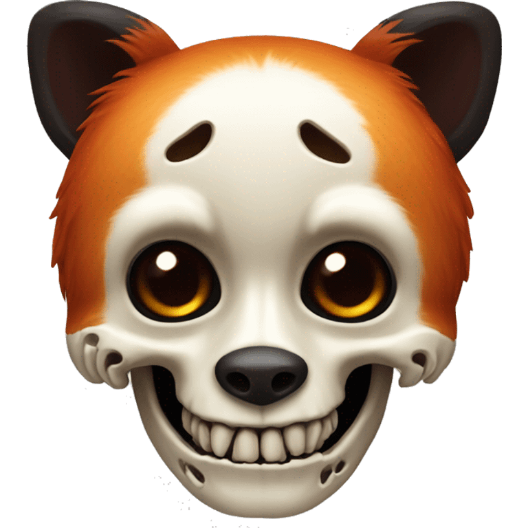 red panda skeleton skull bones emoji