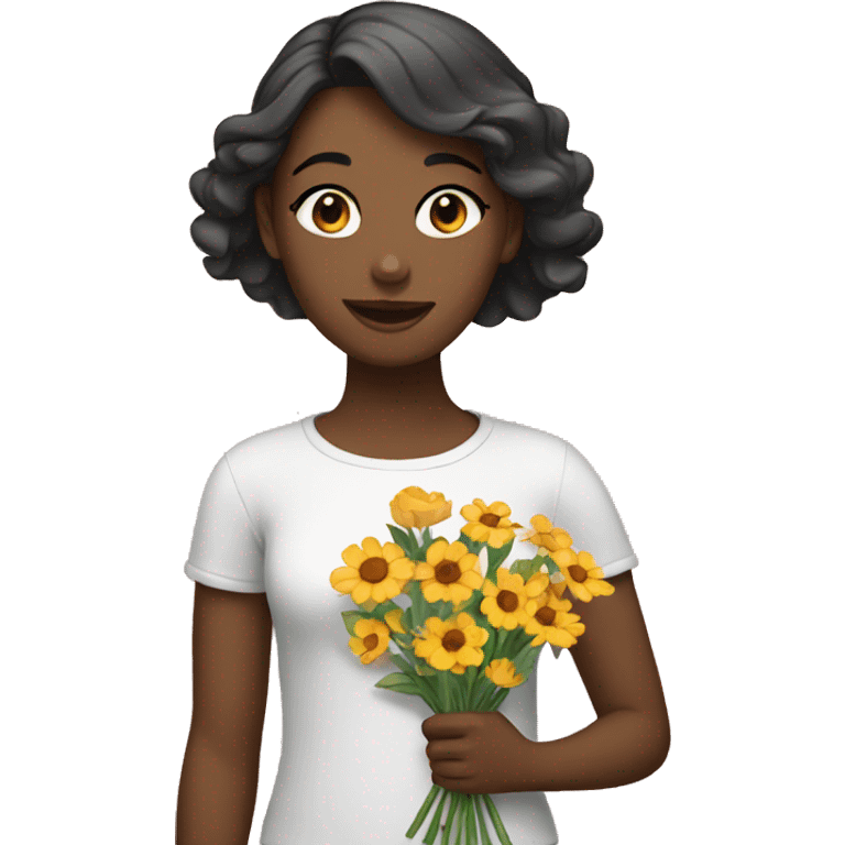 Girl with flowers  emoji