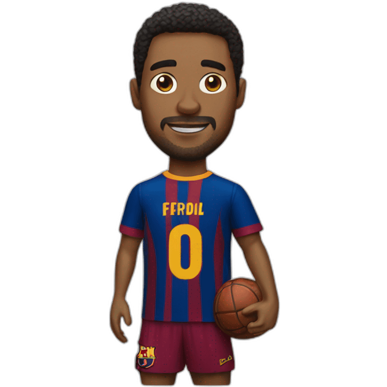 A man wearing a Jersey of barcelona emoji