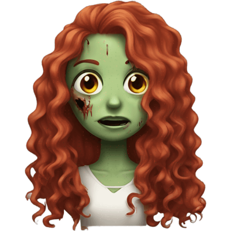 Zombie girl with long red curly hair emoji