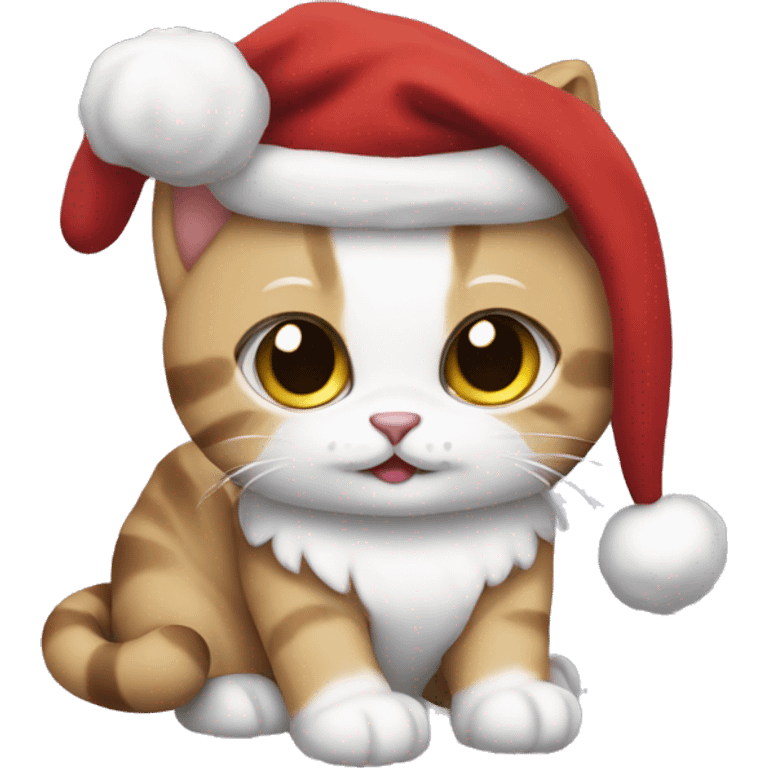 Cute Cat wearing a santa costume  emoji