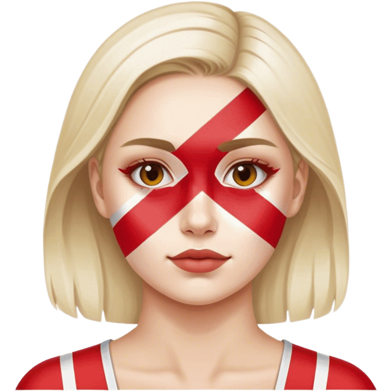 Woman with danish flag on its cheek emoji