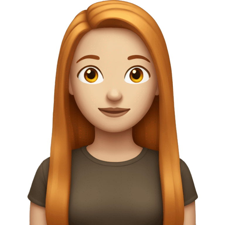 Beautiful girl with long straight ginger hair  emoji