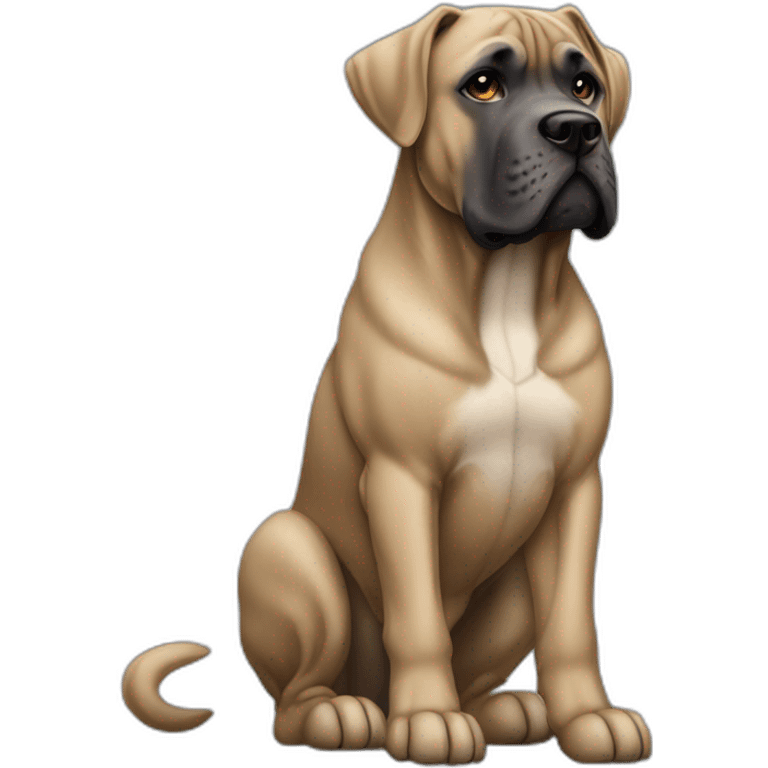 dog Cane Corso color fawn full body emoji