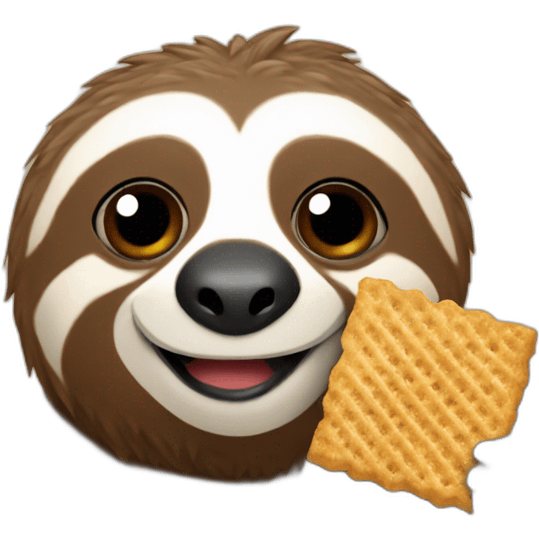 sloth made of the breakfast cereal chex emoji