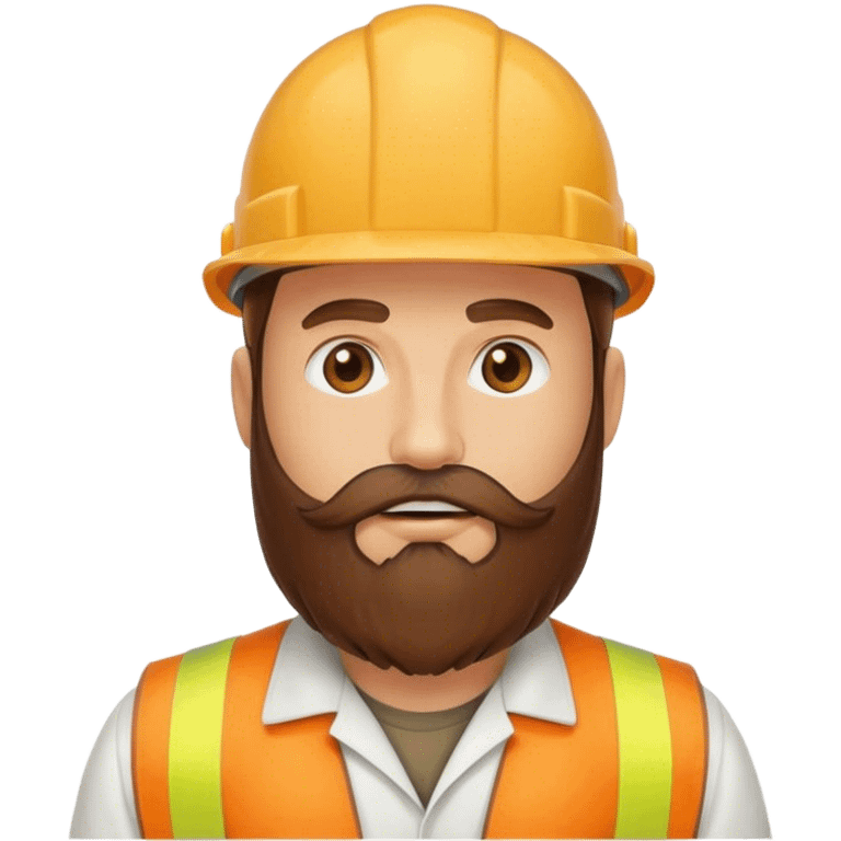 30” Long beard brown cap nuclear worker  emoji