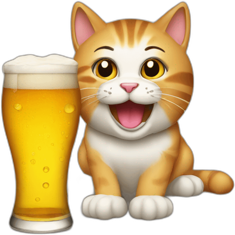 Cat drink beer emoji