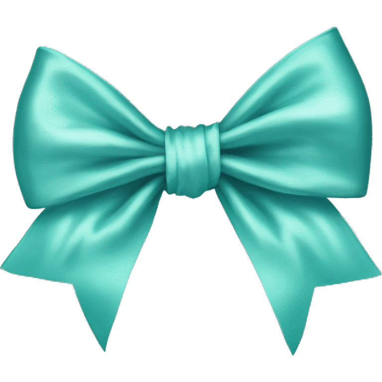 Realistic pastel teal silk bow emoji