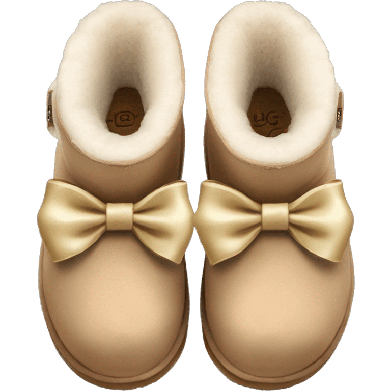 Ugg shoes with a￼ bow emoji