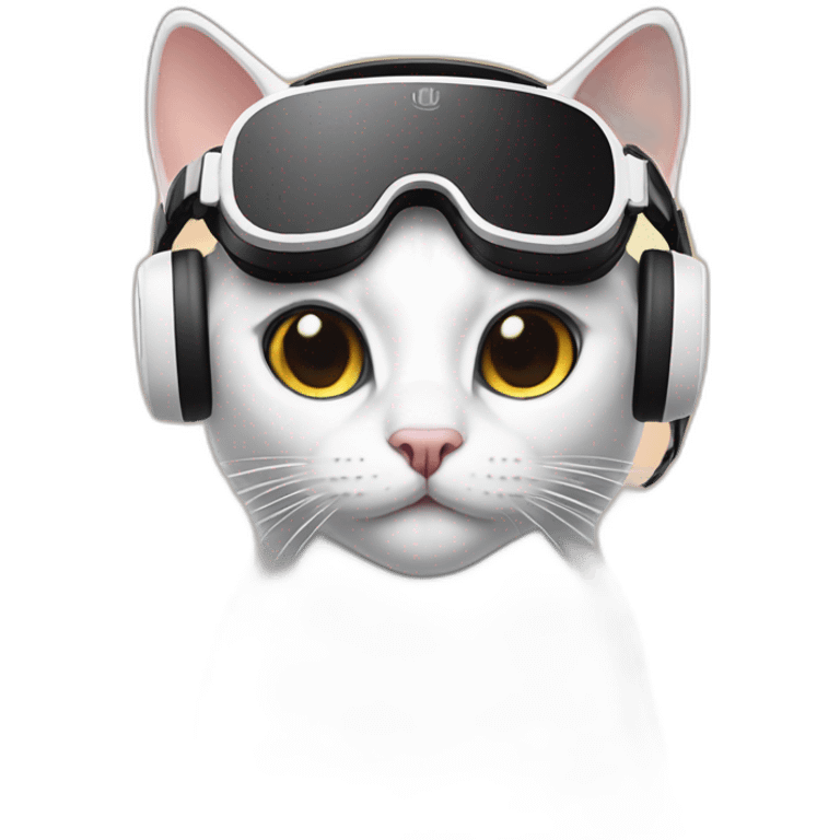 Cat with oculus quest 2 white headset emoji