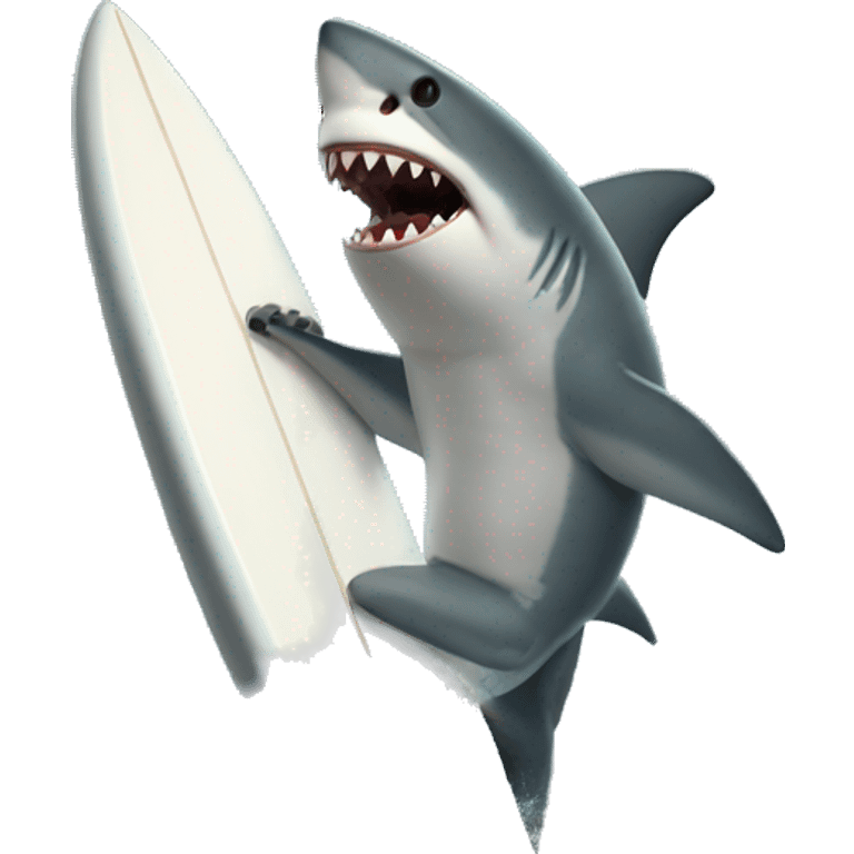 a shark surfing emoji