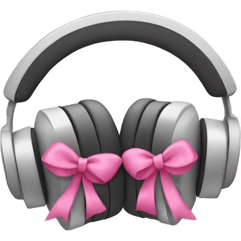 Headphones with pink bows on each side emoji