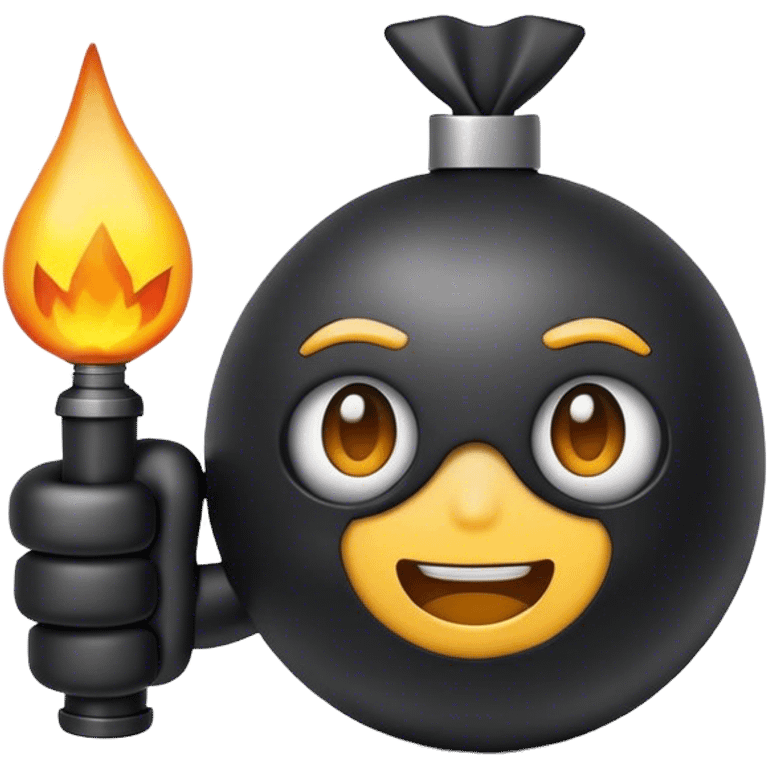 Cute emoji holding a bomb in his hand emoji