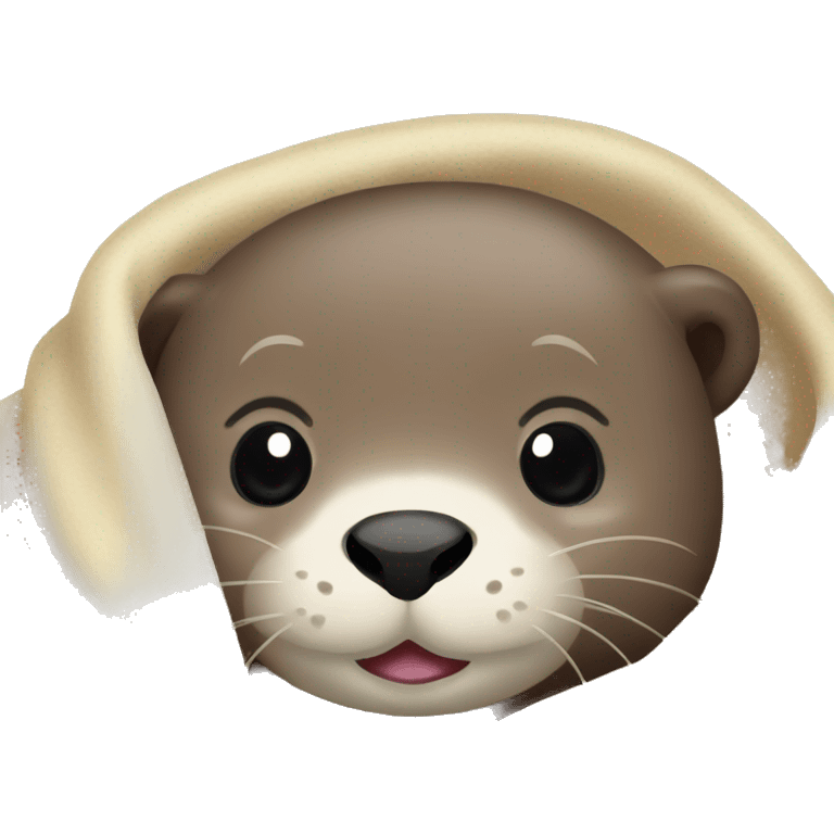 otter cozy in blanket emoji