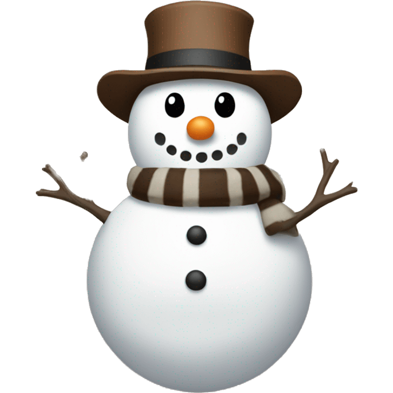 Brown and white asthetic snowman emoji