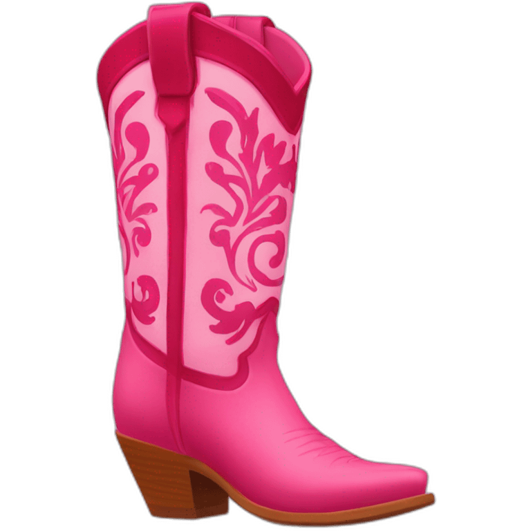 Pink santiag boot originally with red pattern emoji