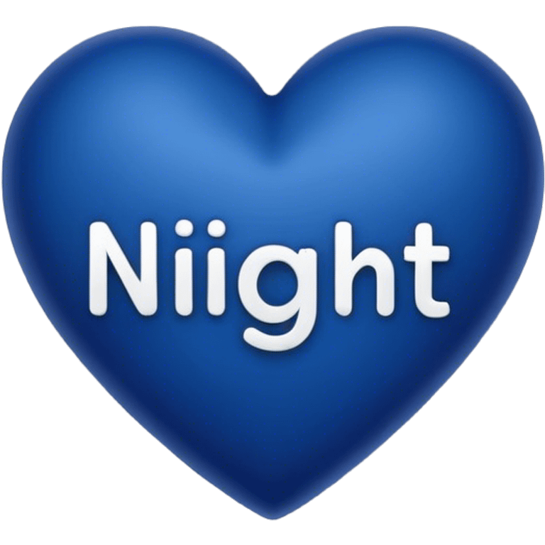 Dark blue heart with Night in the middle  emoji