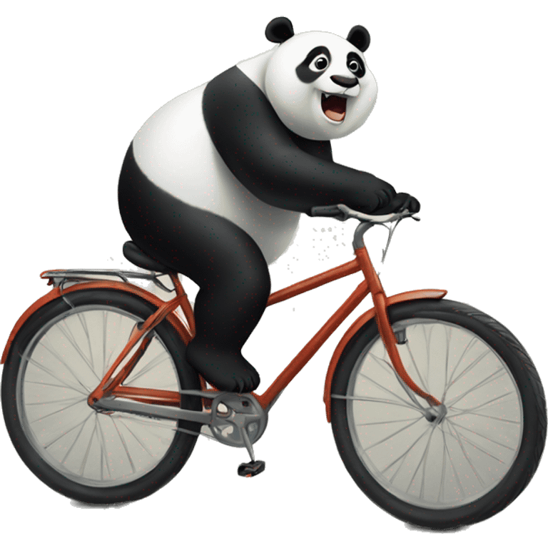 fat panda driving a bicycle emoji