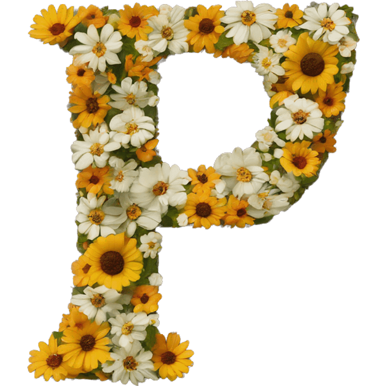 Letter p made out of flowers emoji