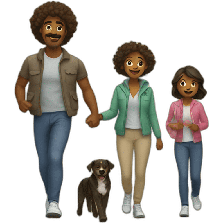 together family morning walk emoji