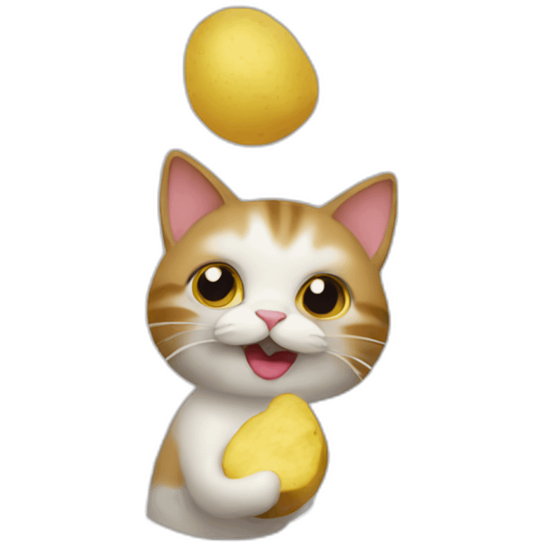 cat eating potato emoji