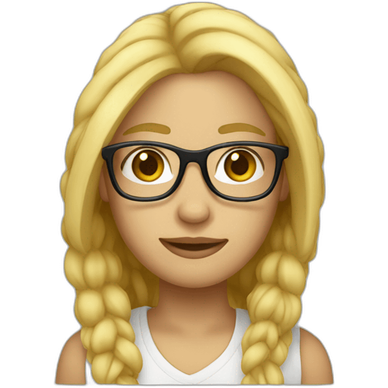 blond attached hair with glasses emoji