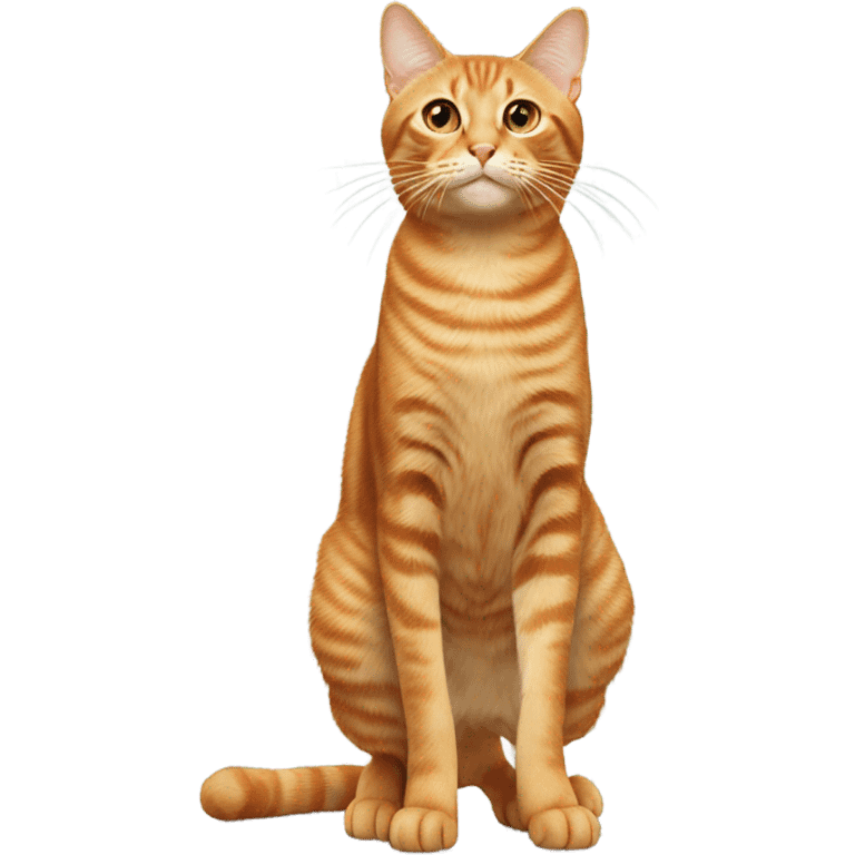 Tabby orange cat stands up emoji