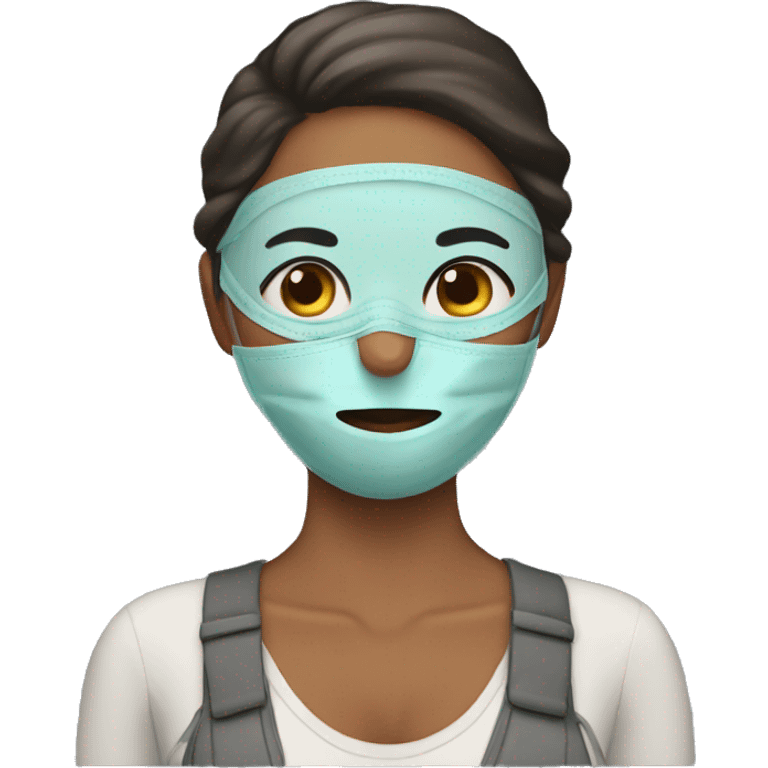 woman with a mask pack emoji