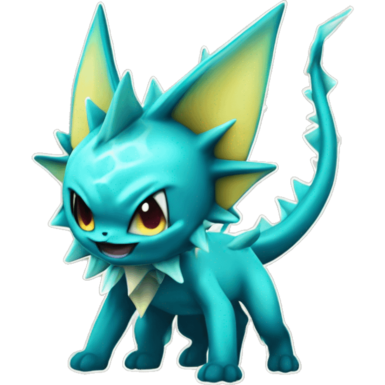 Edgy Vaporeon With Fins and spikes full body emoji