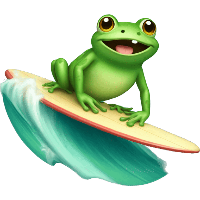 cute frog surfing  emoji