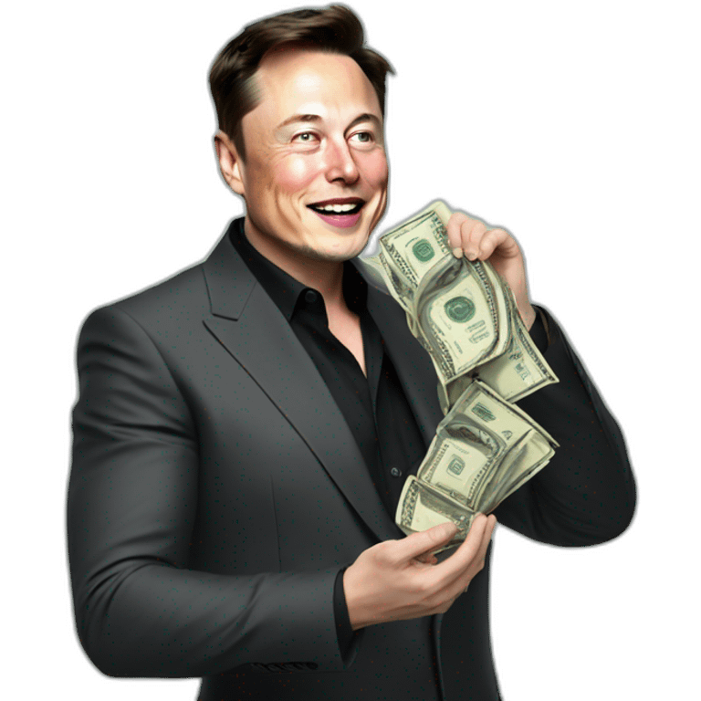 elon musk throwing money emoji